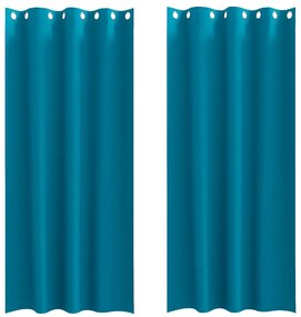 vidaXL Κουρτίνες με κουρτίνες 2 pcs Τιρκουάζ 245x140εκ. Πολυεστέρας