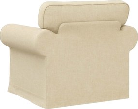 vidaXL Καναπές Κρεμ 215 x 82 x 80 εκ ύφασμα