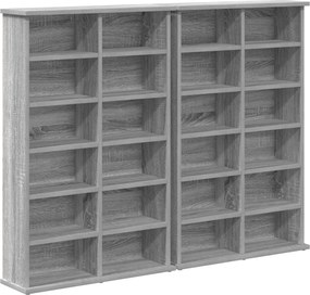 vidaXL Ντουλάπα CD 2 τμχ. Γκρι Sonoma 60 x 17 x 92 εκ.