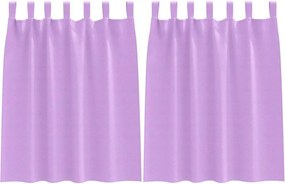vidaXL Κουρτίνες Μαύρης Ύφανσης με Δαχτυλίδια 2 pcs Μοβ 140 x 140 cm