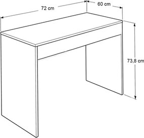 Γραφείο εργασίας Mida Megapap χρώμα λευκό 72x60x73,8εκ.