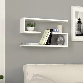 Ραφιέρα τοίχου Jenika Megapap 2 τεμαχίων χρώμα λευκό 60x14,5x18εκ.