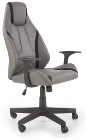 Καρέκλα γραφείου Houston 1200, Μαύρο, Γκρι, 108x70x63cm, 18 kg, Με ρόδες, Με μπράτσα, Μηχανισμός καρέκλας: Κλίση | Epipla1.gr