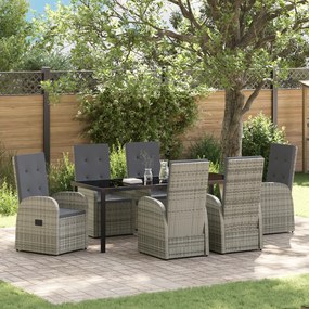 vidaXL Ανακλινόμενες Καρέκλες Κήπου 7 pcs Γκρι 200 x 80 x 73 εκ