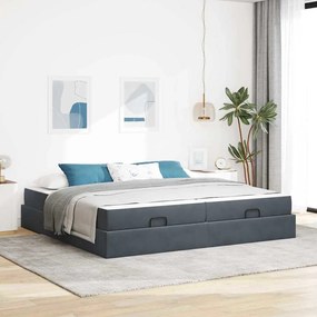 vidaXL Σκελετός Κρεβατιού Σκούρο γκρι 200 x 200 cm Βελούδο