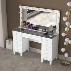 Τουαλέτα Μακιγιάζ Λευκό CAIDUS 120x40x73.6