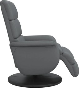 vidaXL Πολυθρόνα Ανακλινόμενη με Υποπόδιο Γκρι από Συνθετικό Δέρμα