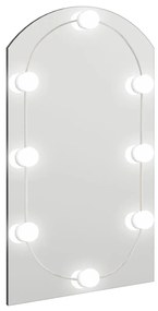 vidaXL Καθρέφτης με Φώτα LED 70x40 εκ. Γυαλί Οβάλ