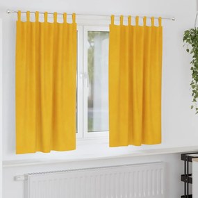 vidaXL Κουρτίνες 2 pcs Χαμομηλί κίτρινο 140 x 175 cm Βελούδο