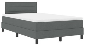 vidaXL Κρεβάτι box spring με στρώμα Σκούρο Γκρι 120 x 200 cm ύφασμα