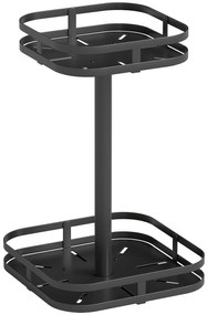 Περιστρεφόμενο ράφι μπαχαρικών, 2 επιπέδων, βεντούζες, μέταλλο, μαύρο