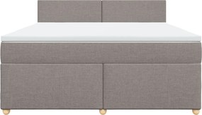 vidaXL Κρεβάτι Boxspring με Στρώμα Taupe 180x200 εκ. Υφασμάτινο