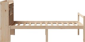 vidaXL Κρεβάτι Βιβλιοθήκη Χωρίς Στρώμα 75x190 εκ Μασίφ Ξύλο Πεύκο
