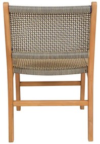 Καρέκλα Darien σκελετός teak ξύλο σε φυσική απόχρωση και κρέμ-μαύρο σχοινί 52x62x86εκ 52x62x86 εκ.