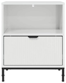 vidaXL Κομοδίνο Γυαλιστερό λευκό 49 x 36 x 61 εκ Επεξεργασμένο ξύλο
