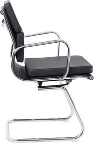 BF4800V Πολυθρόνα Γραφείου Επισκέπτη, Μέταλλο Χρώμιο, PU Μαύρο   2τμχ