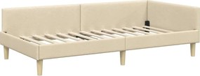 vidaXL Κρεβάτι Γωνίας Κρεμ 90 x 200 cm ύφασμα