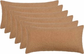vidaXL Κάλυμμα Μαξιλαριού 6 pcs HEERLEN Μπεζ 40 x 80 cm Μπουκλέ