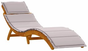 vidaXL Ξαπλώστρα 2 pcs Taupe 184 x 55 x 64 εκ Μασίφ ξύλο ακακίας