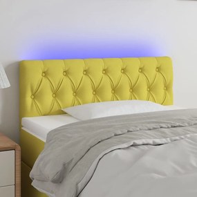 Κεφαλάρι Κρεβατιού LED Πράσινο 90x7x78/88 εκ. Υφασμάτινο - Πράσινο