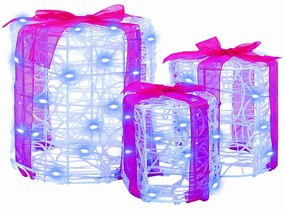 vidaXL Διακόσμηση Κουτιού Δώρου 3 pcs Μπλε 20 x 20 x 21 εκ Ακρυλικό