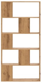 vidaXL Βιβλιοθήκη 5 Επιπέδων Δρυς 80,5x23,5x162,5 εκ. Επεξεργ. Ξύλο