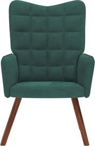 vidaXL Πολυθρόνα Relax Σκούρο Πράσινο Βελούδινη