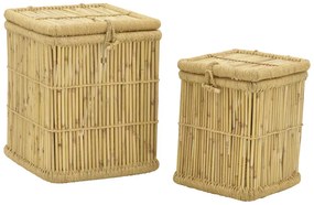 Καλάθι απλύτων Dremia Inart σετ 2 τεμαχίων φυσικό μπαμπού
