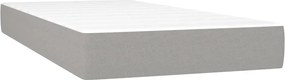 vidaXL Κρεβάτι Boxspring με Στρώμα &amp; LED Αν.Γκρι 100x200 εκ Υφασμάτινο