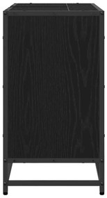 vidaXL Ντουλάπα Νιπτήρα Mπάνιου με πόρτα Μαύρη Οξυά 65 x 33 x 60 εκ