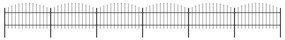 vidaXL Κάγκελα Περίφραξης με Λόγχες Μαύρα (1-1,25) x 10,2 μ. Ατσάλινα