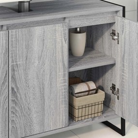 vidaXL Ντουλάπι Μπάνιου Γκρίζο Σονομα 90 x 30 x 60 cm