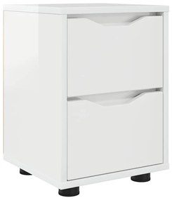 vidaXL Κομοδίνο με συρτάρι Υψηλής γυαλάδας λευκό 30,5 x 30 x 43 εκ