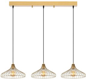 Φωτιστικό Οροφής - Ράγα Depay 942FLG1431 142x36x120cm 3xE27 40W Gold Opviq