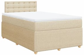 Κρεβάτι Boxspring με Στρώμα Κρεμ 120x190 εκ. Υφασμάτινο - Κρεμ