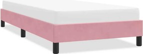 vidaXL Πλαίσιο κρεβατιού χωρίς στρώμα Ροζ 80x220 cm Βελούδινο