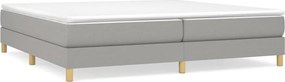 vidaXL Κρεβάτι Boxspring με Στρώμα Ανοιχτό Γκρι 200x200 εκ. Υφασμάτινο