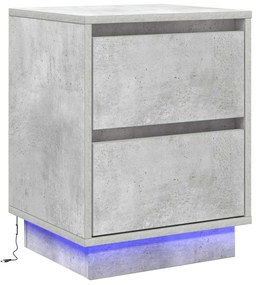 vidaXL Κομοδίνο με συρτάρι 2 pcs Γκρι σκυροδέματος 39 x 34.5 x 50 εκ.