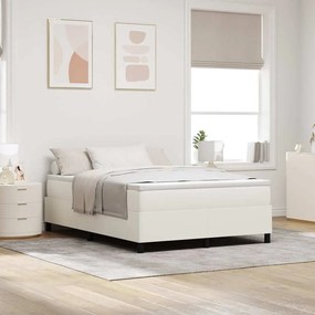 vidaXL Κρεβάτι Box Spring Κρεμ 140x200 εκ από ύφασμα καμπαρντίνα