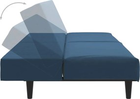 vidaXL Καναπές Κρεβάτι Διθέσιος Μπλε Βελούδινος