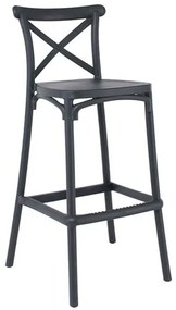 Σκαμπό Bar Με Πλάτη Destiny Ε388,2 53x45x75/107cm Anthracite Πολυπροπυλένιο