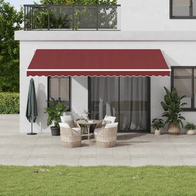 vidaXL Τέντα Πτυσσόμενη Αυτόματη Μπορντό 500x350 εκ.