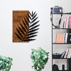 Decorative Wooden Wall Accessory Leaf3 Metal Decor Black
Walnut