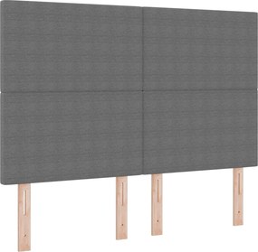 vidaXL LED κεφαλάρι Ανοιχτό γκρι Υφασμάτινο Κορντουρά
