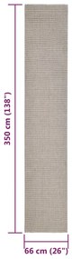 vidaXL Χαλί για Στύλο Ξυσίματος Χρώμα Άμμου 66 x 350 εκ. από Σιζάλ
