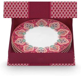 ΣΕΤ ΠΙΑΤΑ ΦΡΟΥΤΟΥ Δ21cm 2 ΤΕΜ. PIP STUDIO - FLOWER FESTIVAL DECO DARK PINK