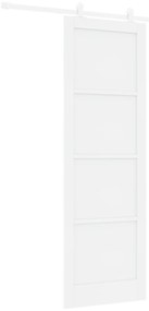 vidaXL Συρόμενη Πόρτα με Σετ Υλικών Λευκή 78x232 εκ. Σφιχτό Ξύλο Πεύκο