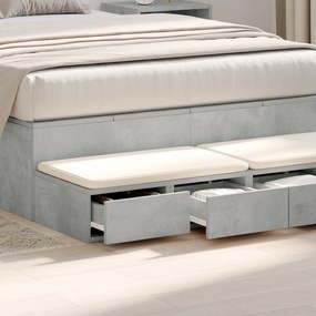vidaXL Κομοδίνα Σκυρόδεμα Γκρι 120x36.5x16.5 εκ.