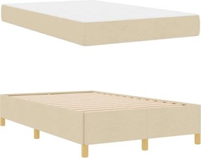 vidaXL Σκελετός Κρεβατιού με στρώμα Κρεμ 120 x 200 cm ύφασμα