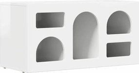 vidaXL Ντουλάπι TV Υψηλής γυαλάδας λευκό 80 x 35 x 40 εκ